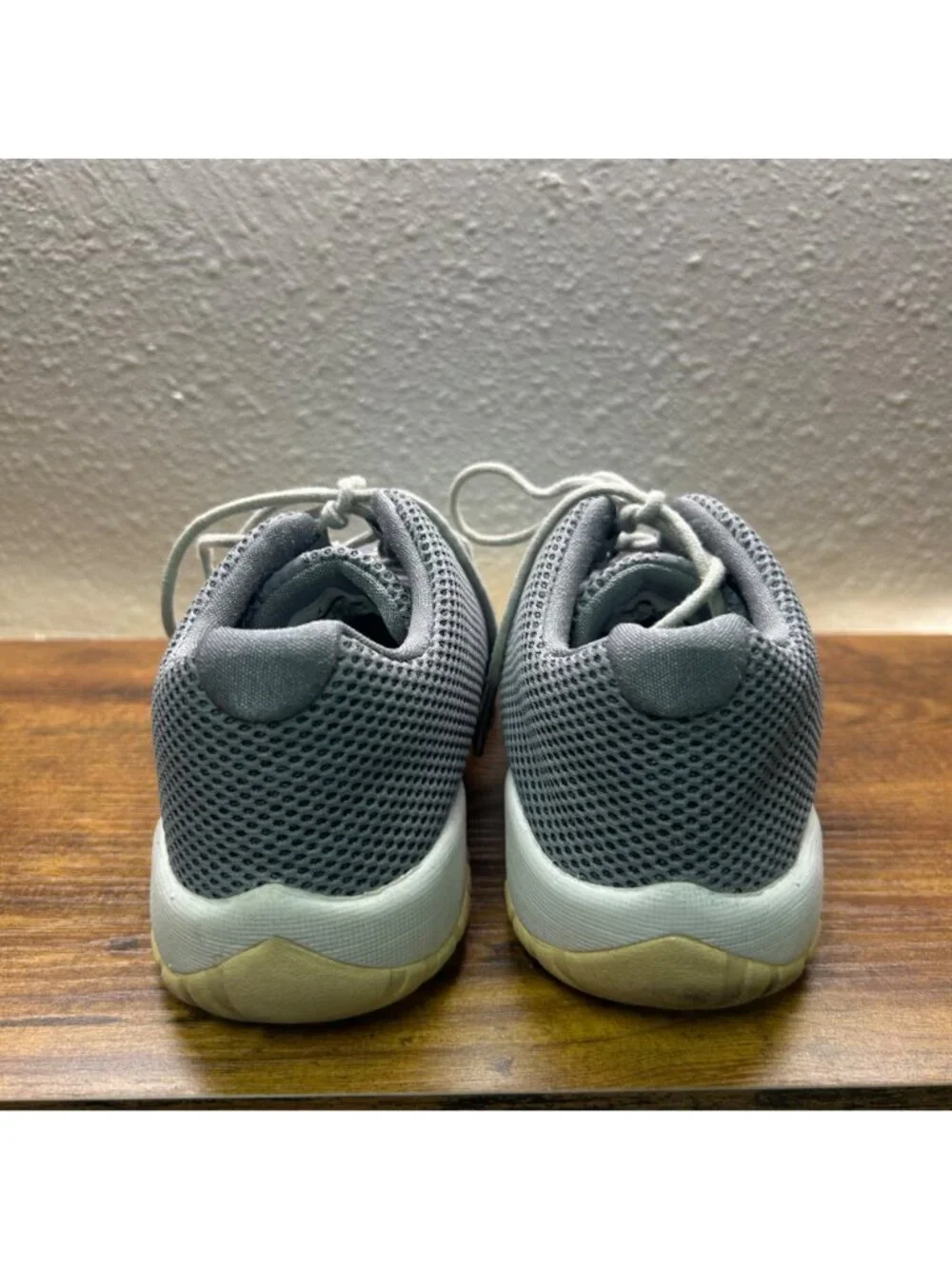 Air Jordan Size 5Y Future Low Sneakers, Gray Mesh